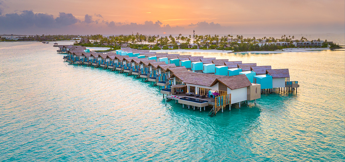 Aerial photo of hard rock hotel maldives